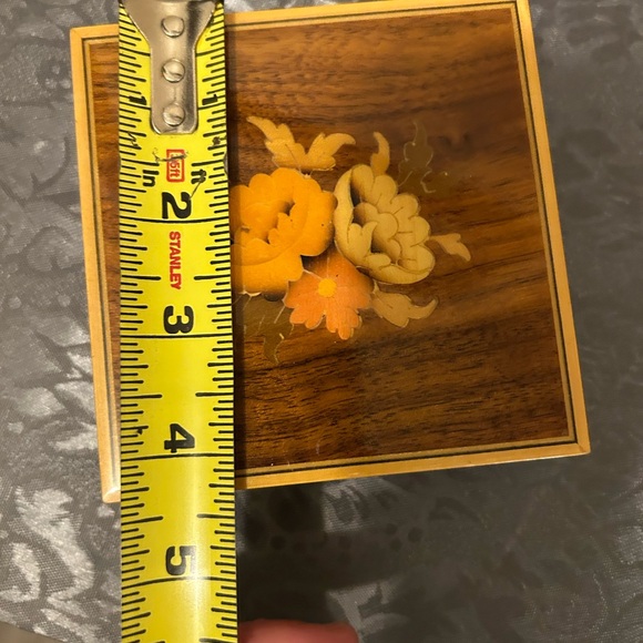 Brown and Yellow Floral Wooden Decor Accent box - Picture 4 of 7